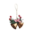 thumbnail image 4 of Campana de Navidad, decoración navideña, bonita hecha a mano para decoración de de Navidad con lazo para vacaciones, guirnaldas de Navidad, , oro, 4 of 8