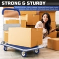 thumbnail image 6 of HarmonyStrings Heavy Duty Foldable Push Cart  | Upgraded Collapsible Hand Truck Folding Platform with Swivel Wheels | Flat Bed Moving Wagon | Space Saving Push Handle-Blue, 330 Lbs. Capacity, 6 of 21