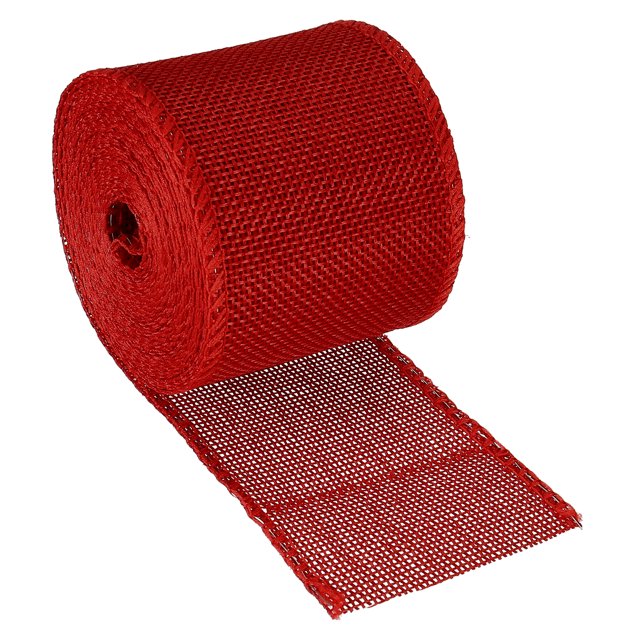 Unique Bargains Rouleau de Jute Filaire 2,36 Pouces de Large 5,47 Yards Décoration Rouge