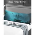 thumbnail image 4 of Ocean Shipwrecks Body Pillow Case Cover - Microfiber Bed Throw Pillow Covers, Coastal Nautical Dolphins Vintage Decorative Lumbar Pillow Cover with Envelope Closure for Sofa/Travel 20"x54", 4 of 6