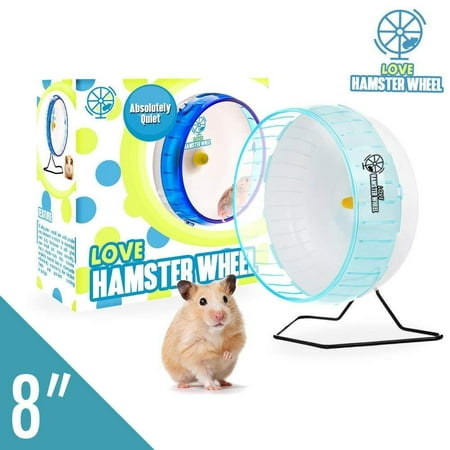 Hamster Wheel 8â? Pet Comfort Exercise Wheel Large and Easy Attach to Wire Cage for Hamsters Gerbils Chinchillas Hedgehogs Mice and Other Small Animals - Premium PP Material Blue 8 (Best Way To Heat Hedgehog Cage)