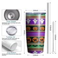 thumbnail image 6 of 20oz Tumblers Halloween Striped Icons Pattern Stainless Steel Vacuum Insulated Double Wall Travel Tumbler Cups Mug with Lid and Straw,Cleaning Brush for Cold & Hot Drinks, 6 of 7