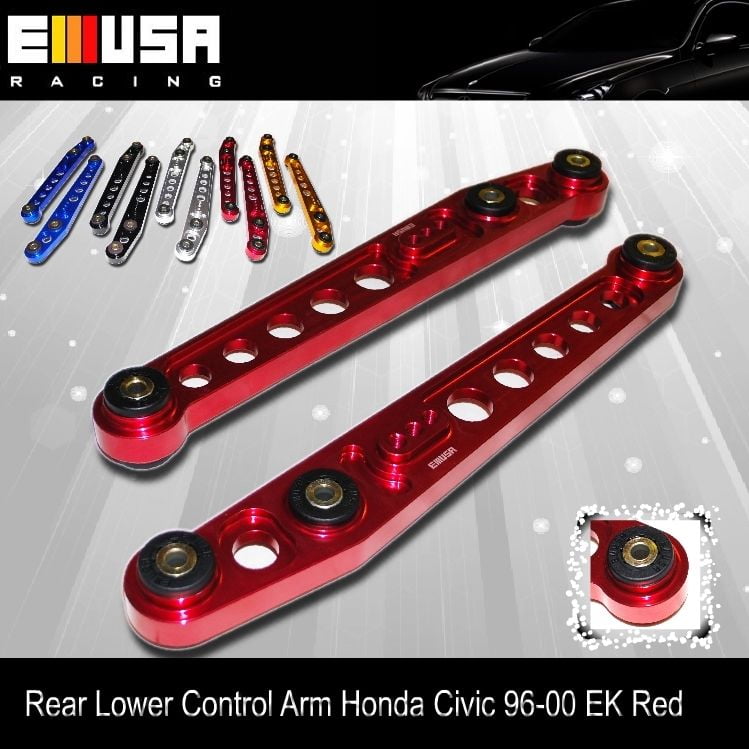 Subframe Brace Tie Bar RED EMUSA 96-00 Honda Civic Rear Lower Control Arm