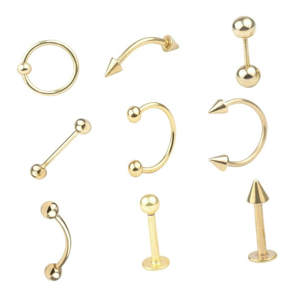 9 piercings para el ombligo, colgantes, para el ombligo Oro
