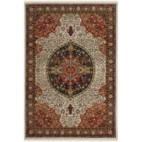 SAFAVIEH Kashan Mason Traditional Area Rug, Ivory/Red, 3'3" x 4'10"