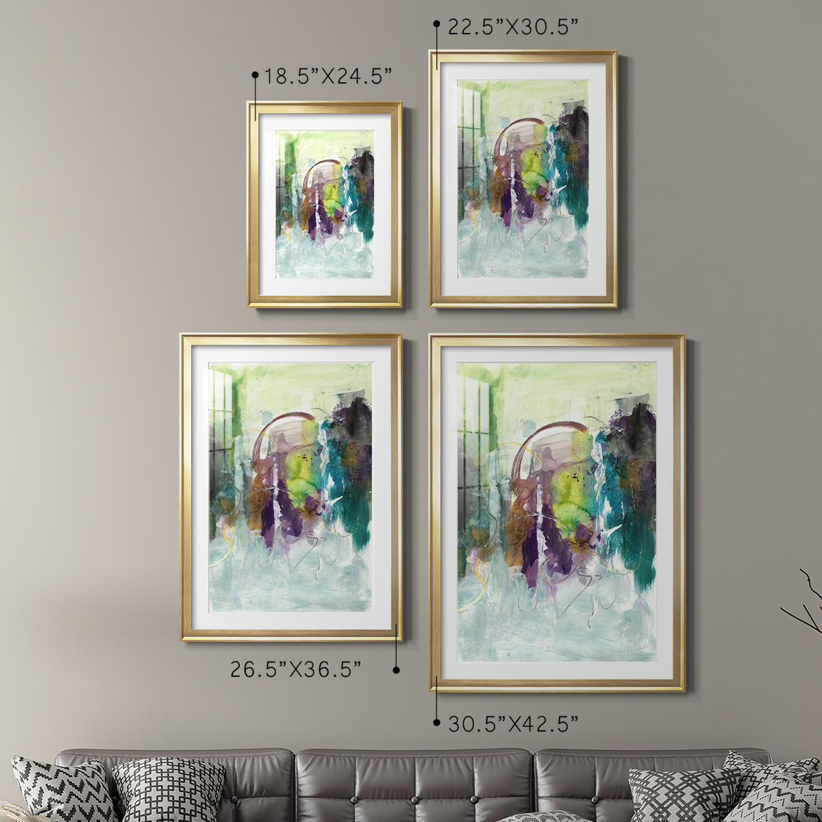 Wexford Home Moving On I Premium Framed Print, 18.5" x 24.5" - Ready to Hang, Gold (Set of 2)