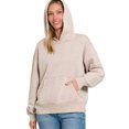 thumbnail image 2 of Zenana Fleece Acid Wash Kangaroo Pocket Hoodie, 2 of 3