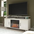 thumbnail image 2 of Ameriwood Home Midland Avenue Electric Fireplace TV Console with Storage Cabinets for TVs up to 74", Ivory Oak, 2 of 12