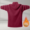 thumbnail image 4 of Shirts for Men Long Sleeved Stand Up Collar Pocket Zipper Solid Color Wool Jacket,Tops for Men Plus Size Red XXL, 4 of 6