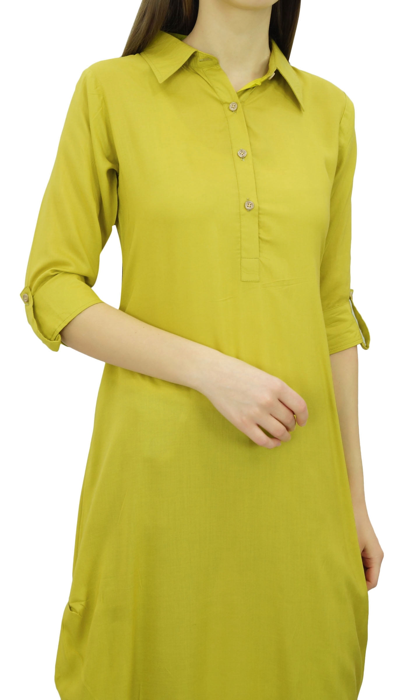 Phagun Women's Cotton Blend Collar Neck Kurta – Casual Wear Tunic Top - View #12