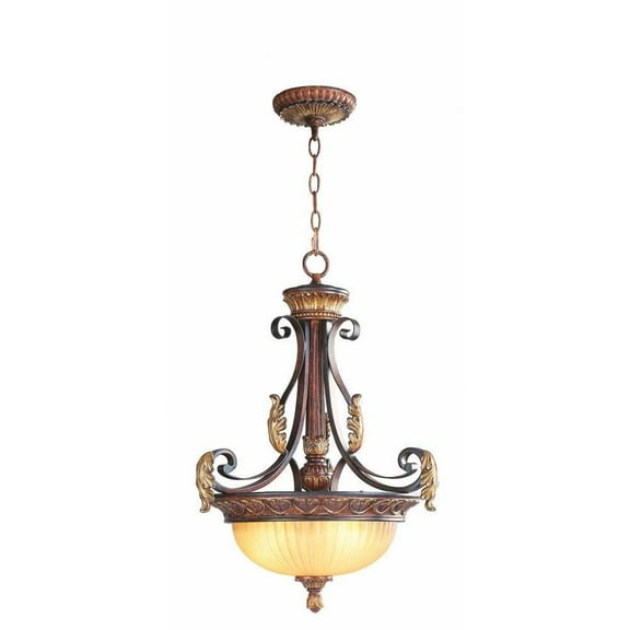 3 Light Inverted Pendant in Mediterranean Style 19 inches Wide By 25 inches High Bailey Street Home 218-Bel-732800