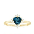 thumbnail image 4 of Rosec Jewels London Blue Topaz Heart Engagement Ring 2 Carat - Blue Topaz Diamond Ring - AAA Quality - With Jewelry Box, 18K Yellow Gold, US 13.00, 4 of 9