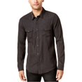 thumbnail image 1 of Camisa vaquera GUESS lavada con arena para hombre negra mediana, 1 of 2