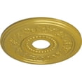 thumbnail image 3 of Ekena Millwork 16 1/8"OD x 3 1/2"ID x 7/8"P Genevieve Ceiling Medallion (Fits Canopies up to 3 1/2"), Hand-Painted Rich Gold, 3 of 6