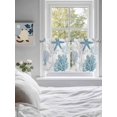 thumbnail image 4 of Half Window Curtain 36 Inches Long, Starfish Coral Window Treatment Curtain Drapes, Coastal Ocean Seagrass Nautical Nature Small Tier Curtains for Bathroom Over Sink, 27.5"x36", 2 Panels, 4 of 7