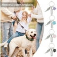 thumbnail image 6 of 4 Pcs 4 Colors Pet Ashes Key Chain Pet Memorial Keychain Dog Cat Cremation Keychain Alloy Pet Ashes Keepsake Pet Cremation Jewelry Paw Print Urn Pendant with Angel Wings, 6 of 6