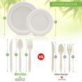 thumbnail image 2 of Juego de vajilla BIRCHIO 250 platos de papel biodegradables con utensilios, 2 of 7