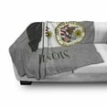 thumbnail image 3 of Illinois Soft Flannel Fleece Blanket, Illinois State Map National Union Seal Coat of Arms with Eagle American Borders, Cozy Plush for Indoor and Outdoor Use, 50" x 60", Multicolour, by Ambesonne, 3 of 6