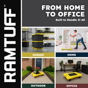 Ramtuff 4 Pack Stackable Storage Container and 4 Pack Connectable Moving Dolly
