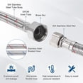 thumbnail image 2 of Conector de manguera de grifo Uxcell de 2 paquetes de 35 pulgadas, conector de rosca hembra de 9/16" x G1/2 para baño, 2 of 6