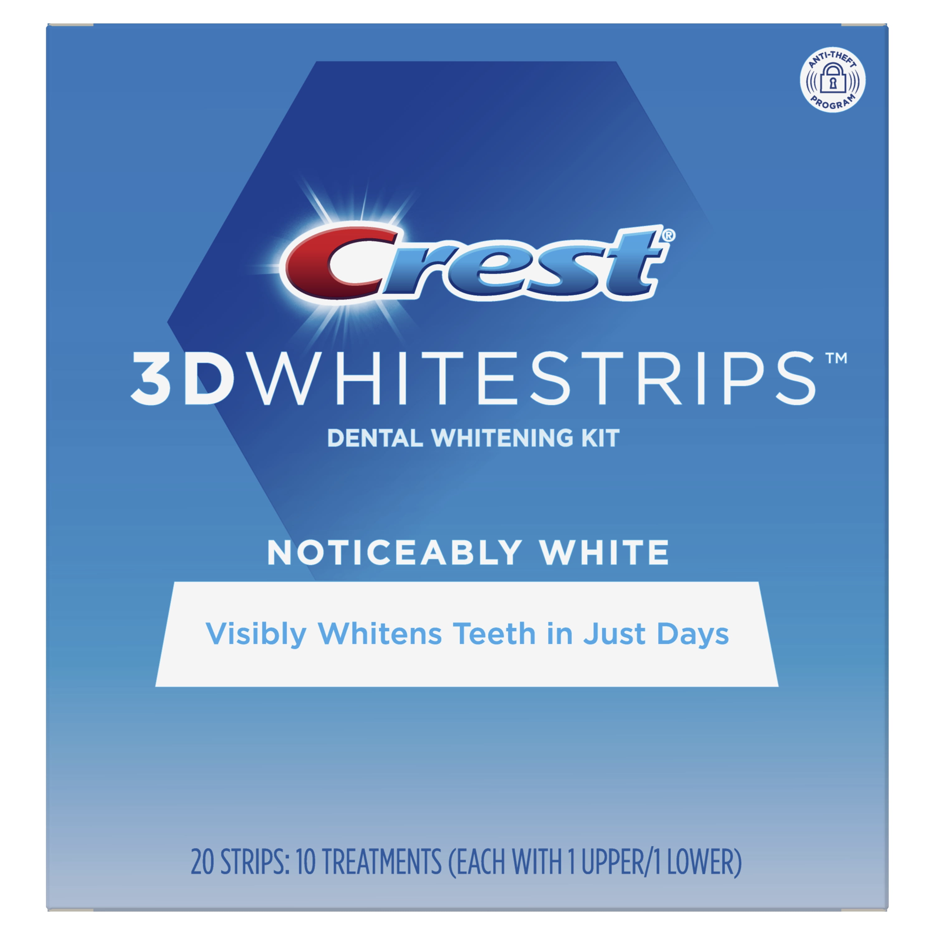 Crest 3D Whitestrips Noticeably White Teeth Whitening Kit, 10 Treatments