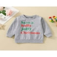 thumbnail image 2 of Christmas Kids Sweatshirt Letter Print Long Sleeve Pullover T-shirt, 2 of 9