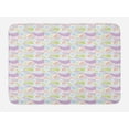 thumbnail image 1 of Cartoon Bath Mat, Style Pastel Rain Drops Clouds Mountains Leaf Waves Geometric Details, Plush Bathroom Decor Mat with Non Slip Backing, 29.5" X 17.5", Multicolor, by Ambesonne, 1 of 2