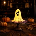 thumbnail image 7 of Stained Glass Halloween ghost Table Lamp, Jack-O-Lantern Night Light, Vintage Style, USB Powered, Desktop Decorative Ornament (ghost), 7 of 7