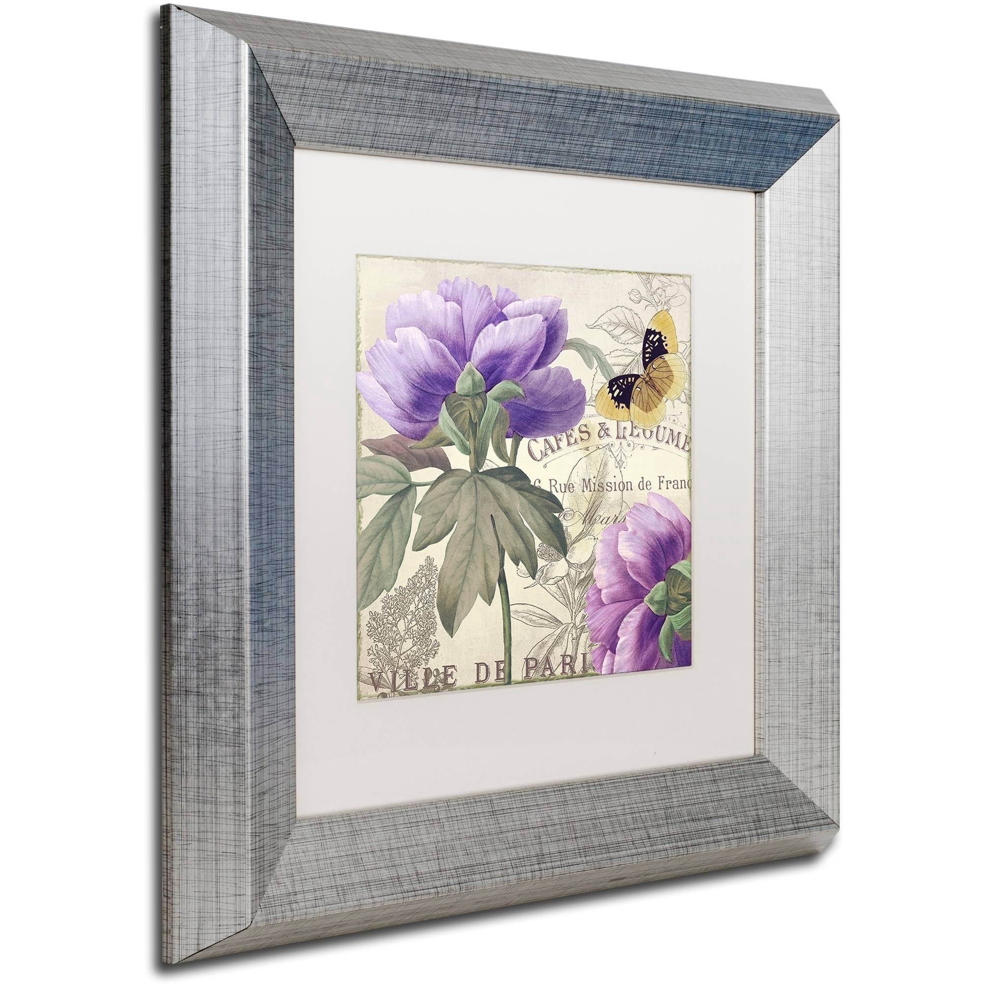 Trademark Fine Art "Petals of Paris IV" Canvas Art by Color Bakery White Matte, Silver Frame