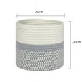 thumbnail image 4 of Xiao Hua Cesta de cuerda de algodón Cesta para guardar almohadas y mantas con asa para la sala de estar, cesta para la ropa tejida, cesta para guardar juguetes de peluche, 7,9 pulgadas, gris, 4 of 5