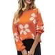 thumbnail image 1 of Gibobby Suéteres para mujer, Suéter corto de punto con cuello redondo para mujer(Naranja,CH), 1 of 5