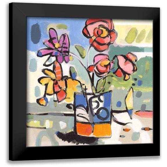 Athas, Vas 12x12 Black Modern Framed Museum Art Print Titled - Southern Florals I