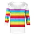 thumbnail image 4 of Aboser Pride Shirts Women Rainbows Graphic Tees LGBTQ Equality Shirts Ally LGBT Men Women Gift T-Shirt LGBTQ 3/4 Sleeve Tops, 4 of 4