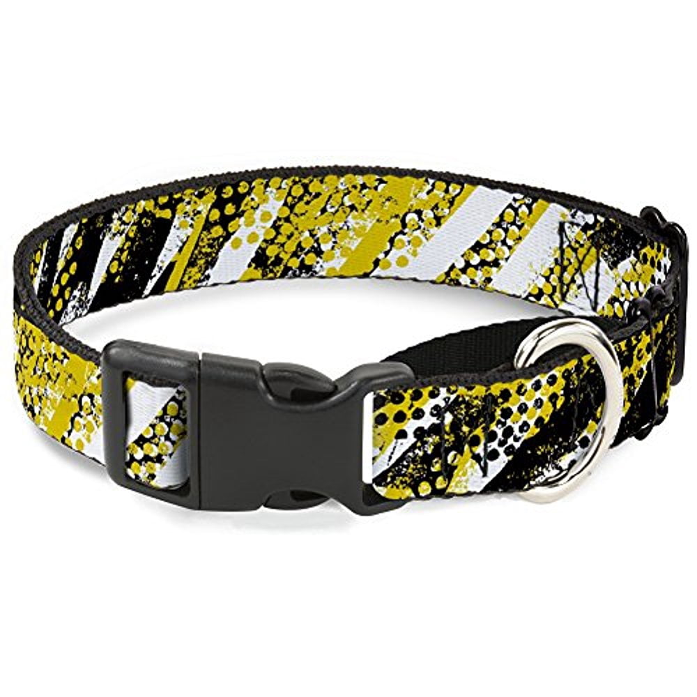 buckle-down grunge tread yellow martingale dog collar