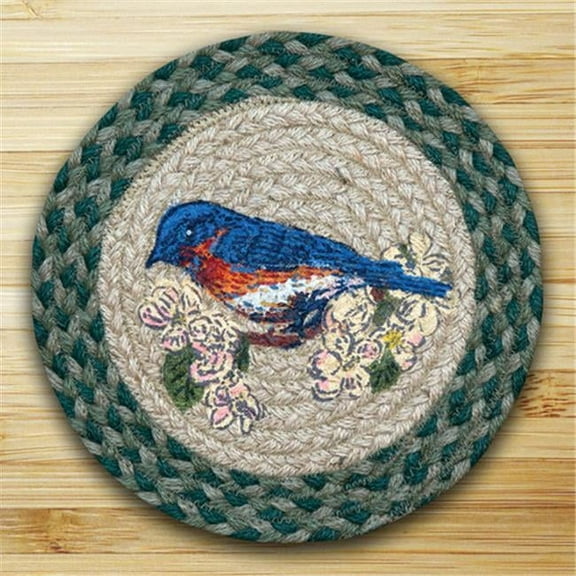 Earth Rugs 80-365BB Round Miniature Swatch- Blue Bird- printed