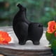 thumbnail image 4 of Estatua de caballo, figura de cerámica abstracta, moderna, geométrica, única, coleccionable. Negro, 4 of 9