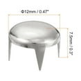 thumbnail image 2 of 100Pack 12mm Silver Round Dome Studs Metal Claw Beads Nailhead for Leather Craft Clothes Belt Bag Shoes, 2 of 6