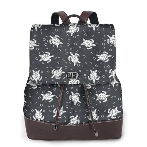 Disketp Turtle Mochila de Cuero para Mujer, Bolso de Espalda Antirrobo con Estilo para Viaje, Trabajo y Uso Diario