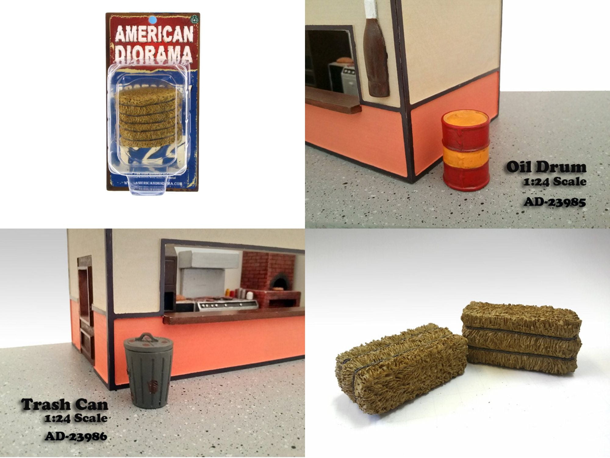 American Diorama Diorama Accessories Set of Four 1/24 Scale Figurines
