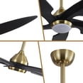 thumbnail image 6 of LEDET 54 in. Black and Gold Indoor 5-Solid Wood Blades LED Ceiling Fan with Remote, 6 of 8