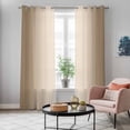 thumbnail image 5 of Beige Ombre Kitchen Curtains 96 Inch Length, Modern Gradient Abstract Art Grommet Top Bedroom Living Room Curtains, Light Filtering Cafe Curtain Drapes 2 Panels Set 104''x96'', 5 of 9