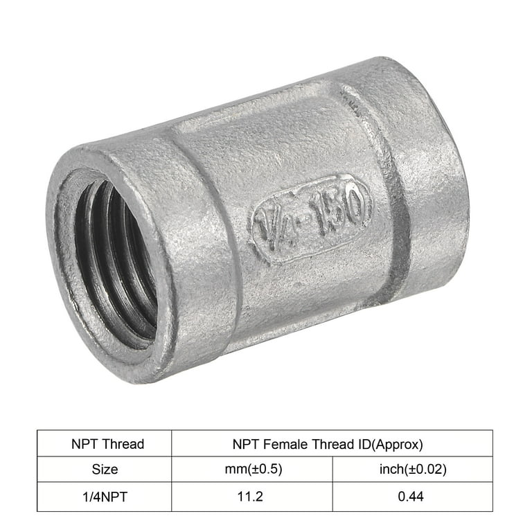 Uxcell 1 4 NPT Female Thread Straight Pipe Fitting Connector 304