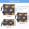 thumbnail image 3 of 3 Size Reusable Food Storage Bags Set Airtight Zipper Closure Lunch Snacks Travel Organizer Halloween Pumpkin and Spider Webs, 3 of 8