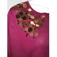 thumbnail image 2 of ELLEN TRACY Magenta SEQUIN Gold SWEATER Long Sleeve TOP ( XS ), 2 of 2