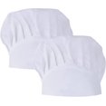 thumbnail image 1 of 2pcs Adults Chef Hat, White Chef Cap For Men Women, Adjustable Kitchen Hat With Elastic Band, Professional Reusable Chef Hat, 1 of 5