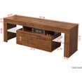 thumbnail image 3 of TV Stand with LED Lights, 1 Drawer and Open Shelves High Gloss Entertainment Center Media Console Table Storage Desk for Up to 60 Inch TV, 3 of 9