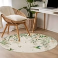 thumbnail image 4 of Round Rug 3.3Ft Washable Non-Slip, Watercolor Floral Circle Area Rugs for Living Room Bedroom, Spring Flowers Birds Plants Country Beige Indoor Floor Mats Carpet Runner for Home Decor Aesthetic, 4 of 8