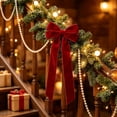 thumbnail image 4 of Christmas Bow Ornaments 12PCS Velvet Ribbon Bows 4.33 x 8.66 Inch with Hanging Loops for Xmas Tree Wreath Gift Wrapping Holiday Party Decor, 4 of 7