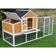 Omitree 7.6 Wood Chicken Coop Hen House 4-8 Chickens Nesting Box Run