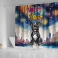 thumbnail image 4 of Happy New Year with French Bulldog Fireworks Holiday Xmas Winter 2025 Shower Curtain Dog Lover Gifts Waterproof Bathroom Bathtub Curtain - 00025, 4 of 5